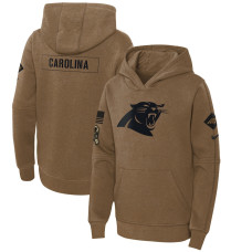 Youth - 2023 Salute To Service Club Carolina Panthers Brown Fleece Pullover Hoodie