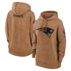 Women's - 2023 Salute To Service New England Patriots Brown Pullover Hoodie