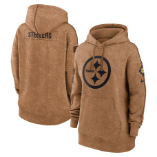 Women's - 2023 Salute To Service Pittsburgh Steelers Brown Pullover Hoodie