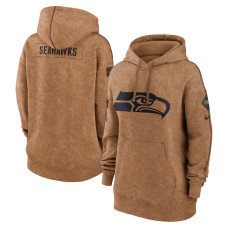 Women's - 2023 Salute To Service Seattle Seahawks Brown Pullover Hoodie